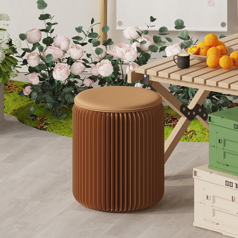 ペーパースツールブラウン2点セットクッション付き折りたたみスツール待合室美容室