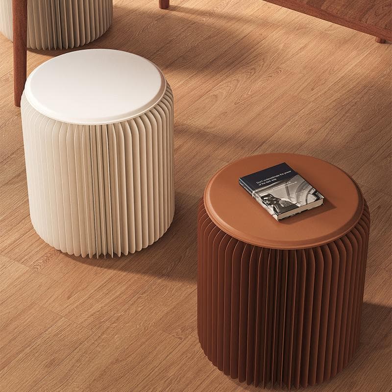 ペーパースツールブラウン2点セットクッション付き折りたたみスツール待合室美容室