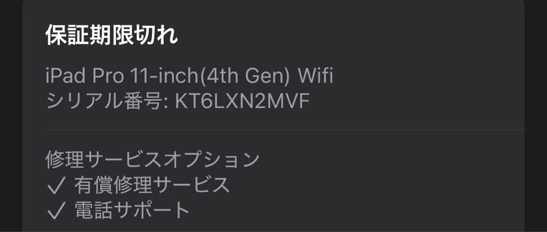 iPad Pro 11インチ 第4世代 128GB Wi-Fi