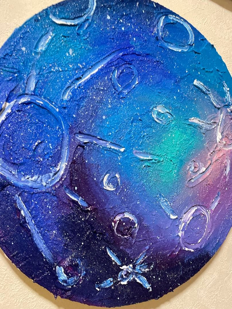 惑星イメージのテクスチャーアート　抽象画　原画　絵画　キャンバス　現代アート