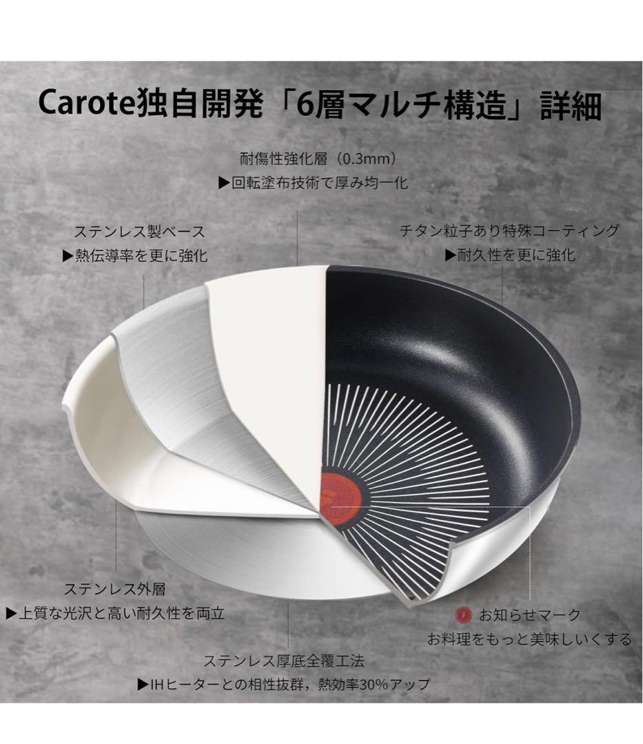 510718 CAROTE カローテ フライパン セット10点IH·ガス火対応