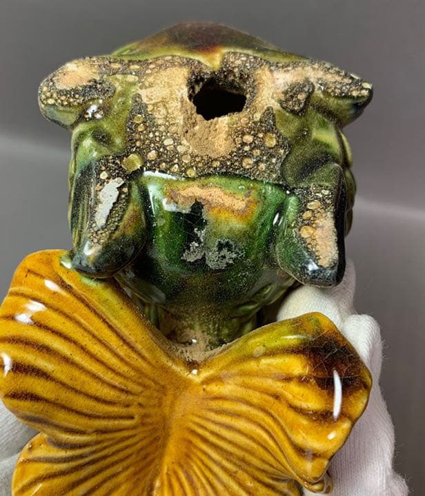 中国 三彩魚置物　f2220733