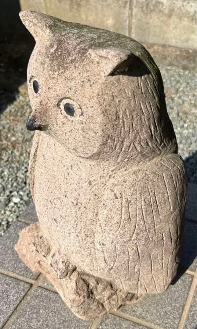 フクロウ置物(石)縁起物　希少　レア