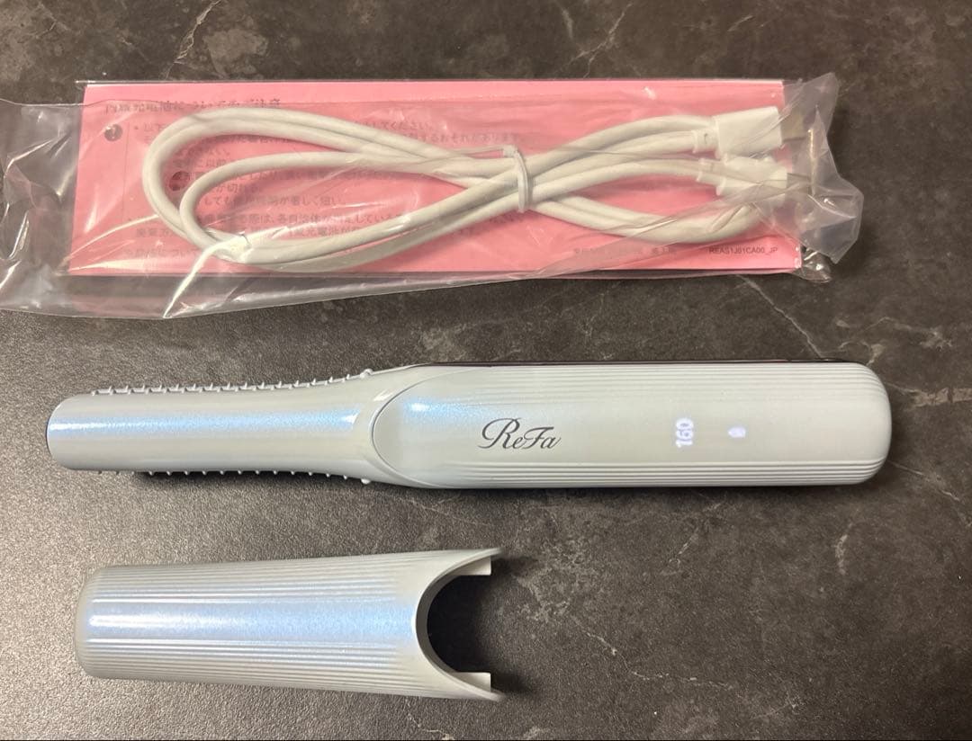 ReFa ストレートヘアアイロン ホワイトUSBケーブル付き