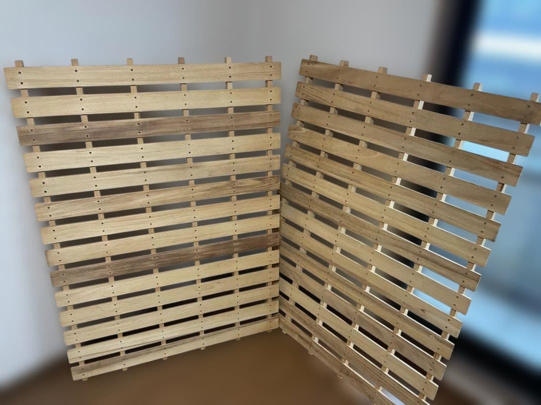 【廃盤希少 タモ材】無印良品 ベッドフレーム ダブル 収納3杯フルセット 送料込