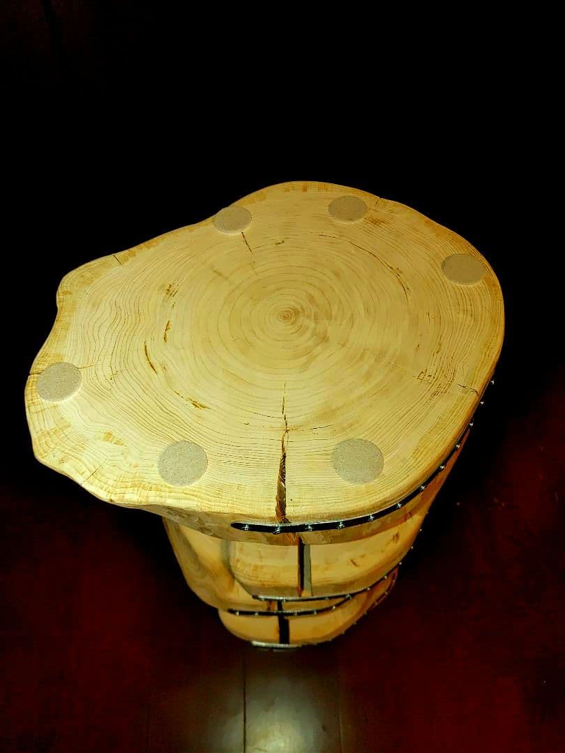 『限定価格』四国霊峰石鎚山産大型 天然ひのき ふたご 椅子 テーブル 花台①②