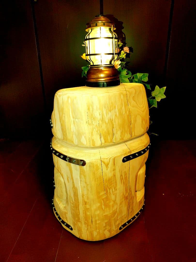 『限定価格』四国霊峰石鎚山産大型 天然ひのき ふたご 椅子 テーブル 花台①②