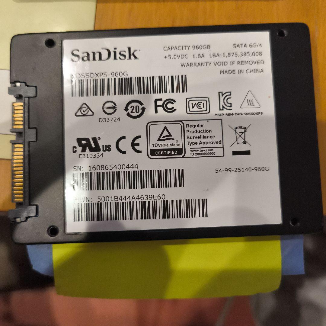 Samsung 870 EVO 1TB & SanDisk 960GB2台セット