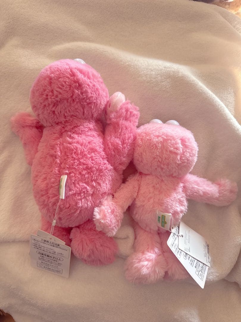 セサミストリート ぬいぐるみ エルモ クッキーモンスター　ピンク限定 ペアセット