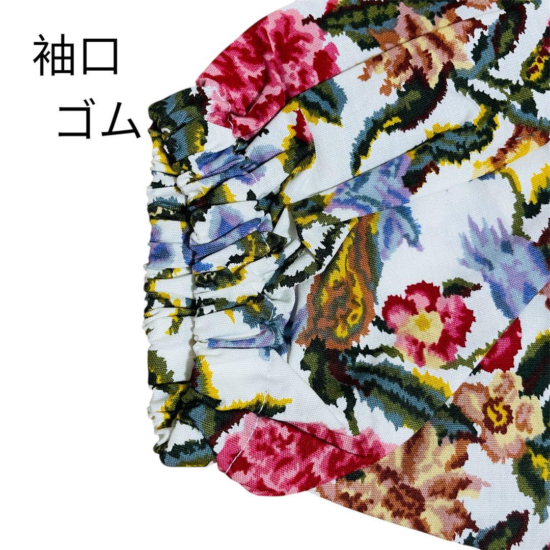 新品タグ付き☆フェイラー 割烹着 エプロン 花柄 被りタイプ