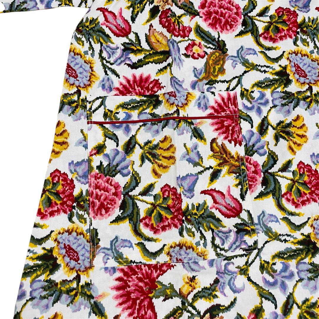 新品タグ付き☆フェイラー 割烹着 エプロン 花柄 被りタイプ