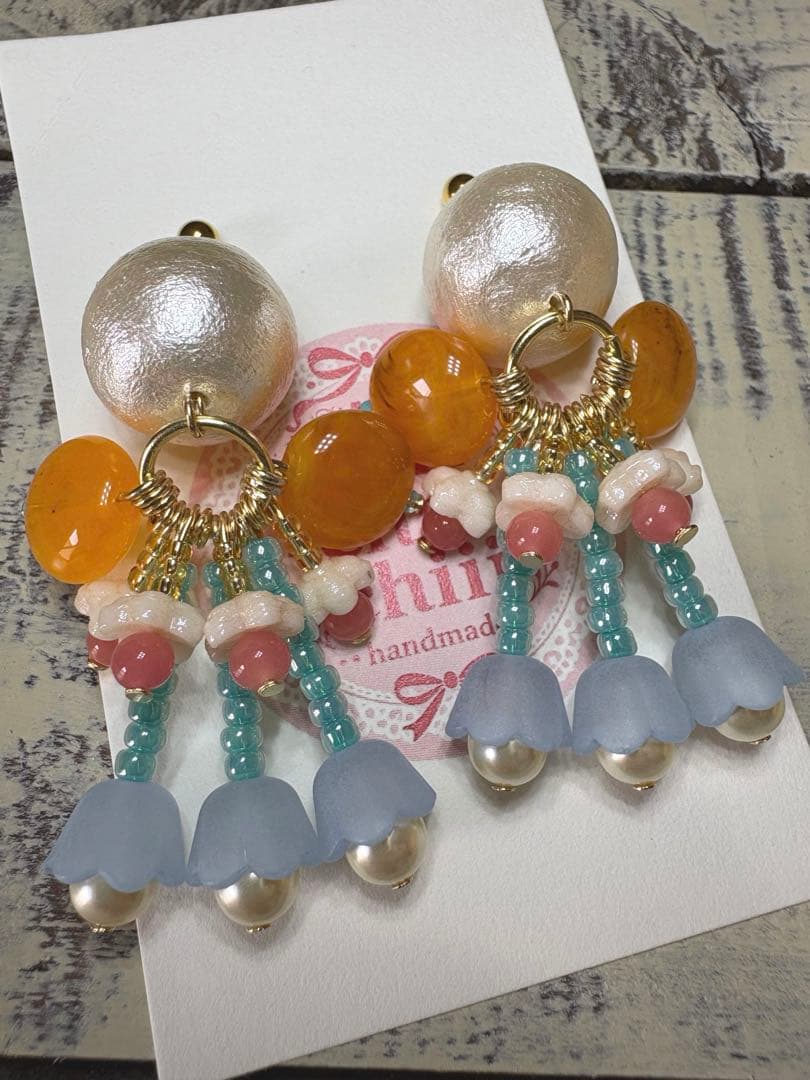 mami♪ フラワーブーケ♡ハンドメイドピアス