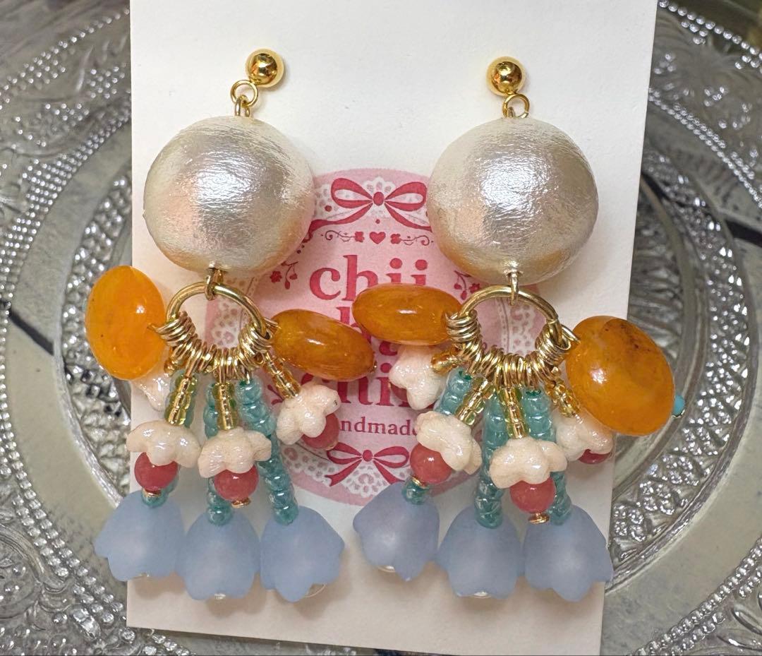 mami♪ フラワーブーケ♡ハンドメイドピアス