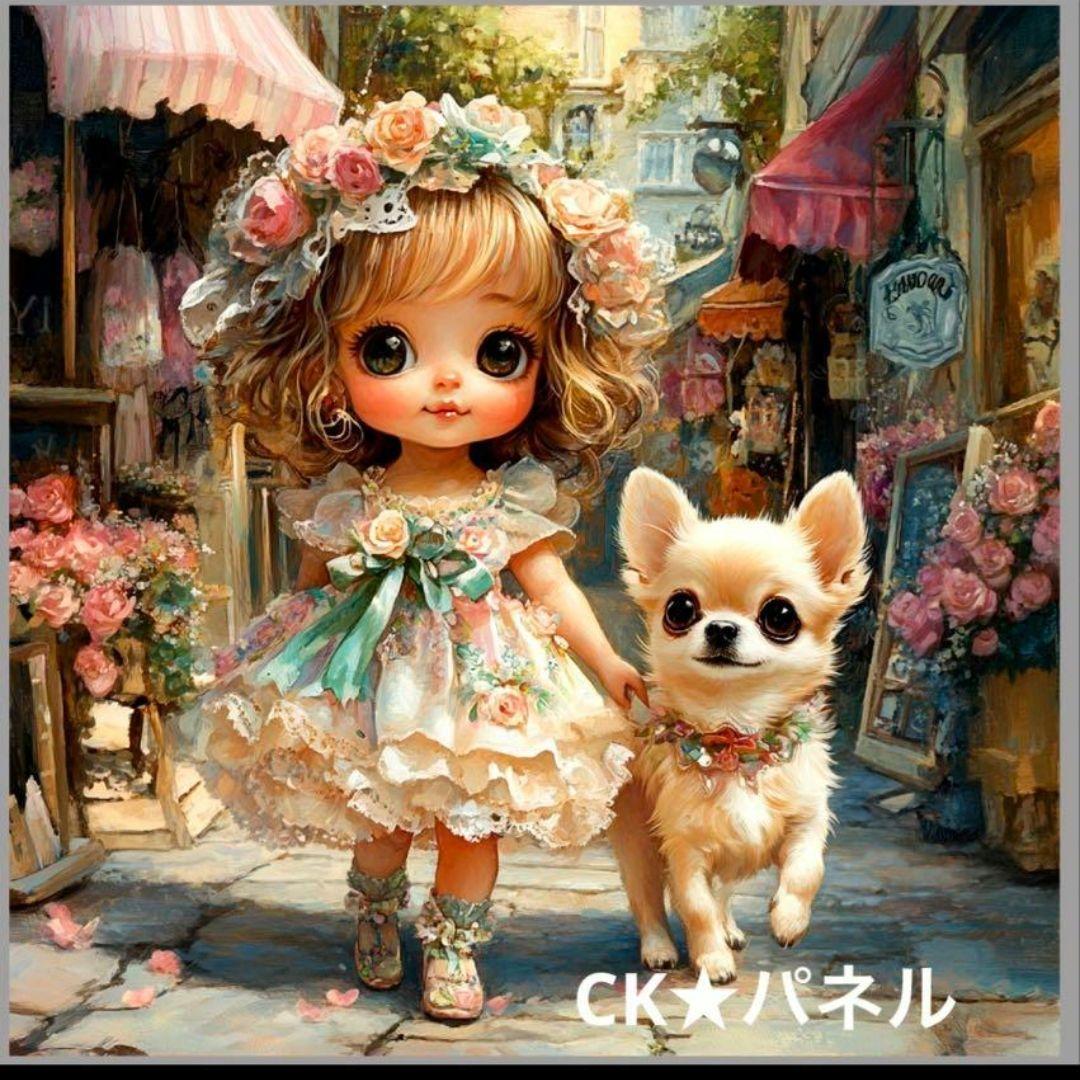 激レア女の子とチワワパネル生地ハンドメイド