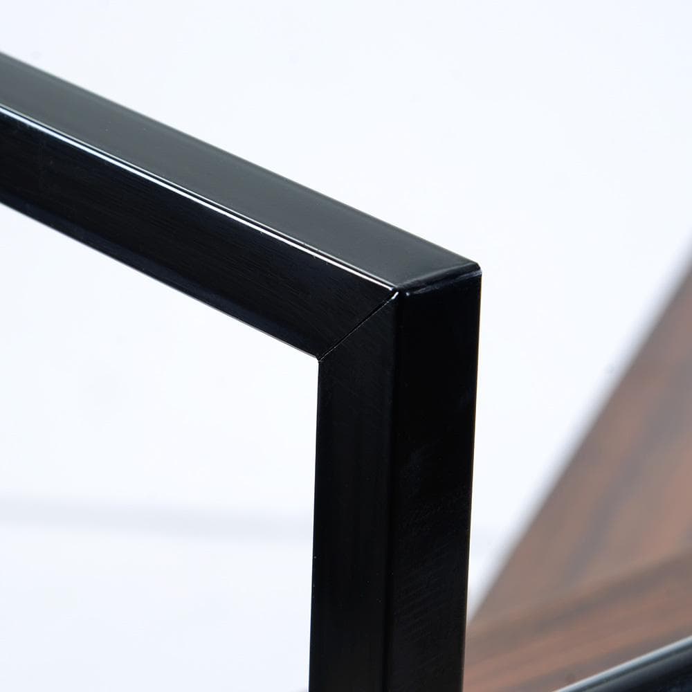 【ブラック】パソコンデスク ラック付き デスク ワークデスク 木製 学習デスク