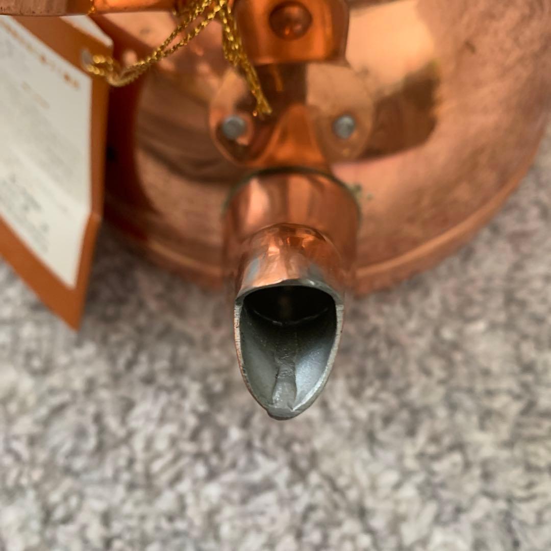 未使用タグ付　兼芝　銅製　やかん　ケトル　キングカパー　1.2ℓ 木製持ち手　燕