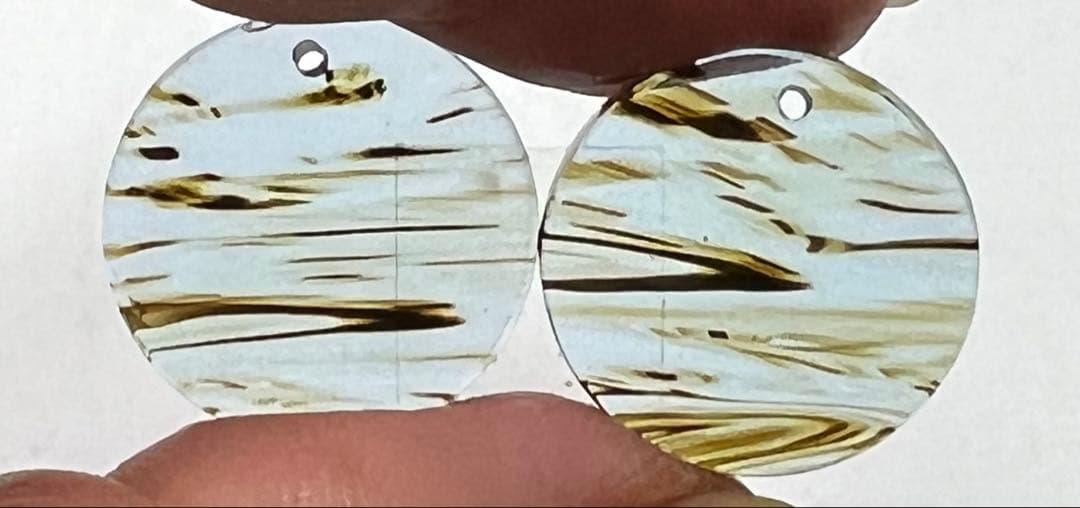 ブルーオブシディアン　カット　14kgfピアス