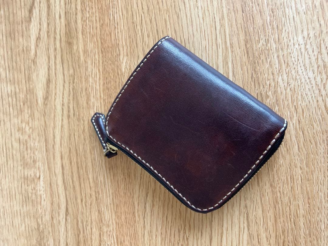 496 leather L字ファスナー財布　待夢