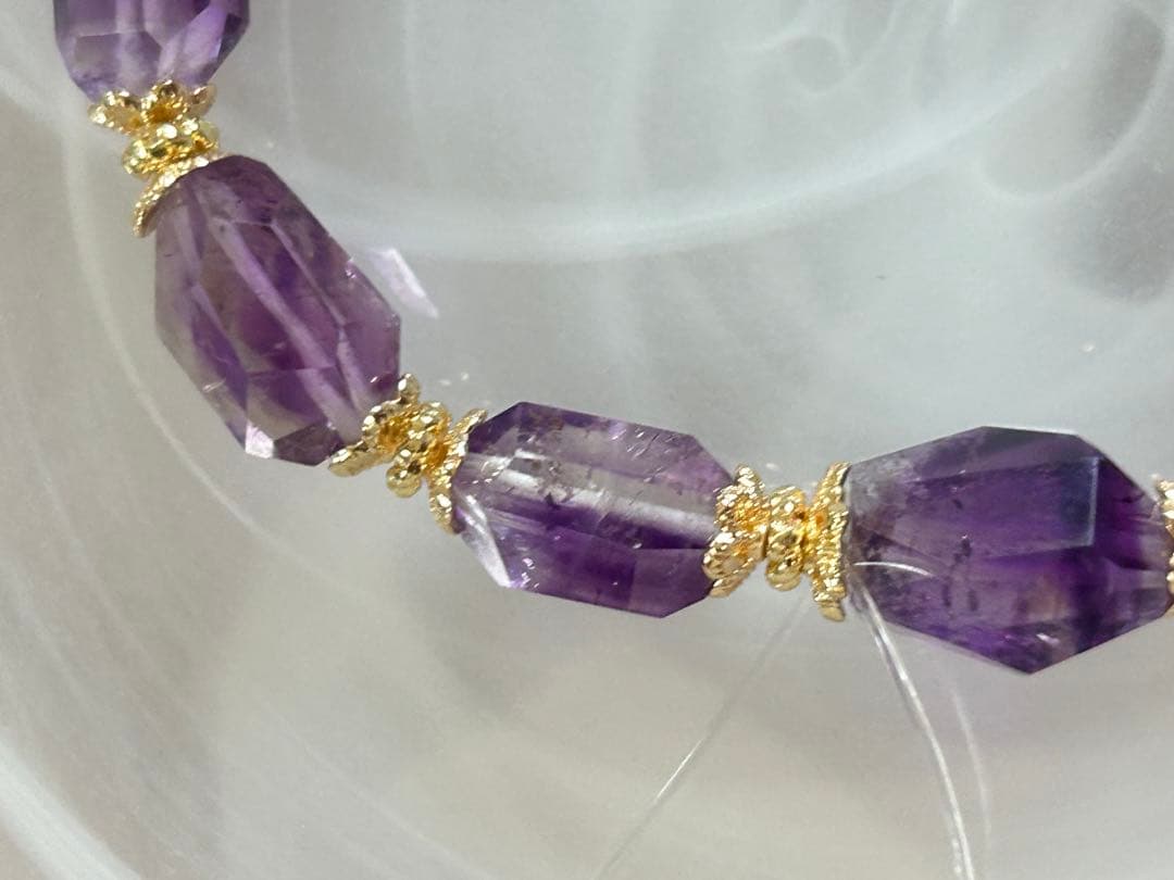 高品質スーパーセブンエレスチャルアメジストフリーフォームブレスレット