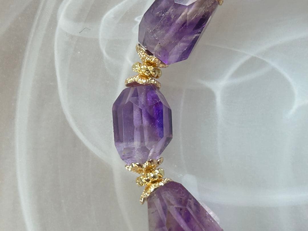 高品質スーパーセブンエレスチャルアメジストフリーフォームブレスレット