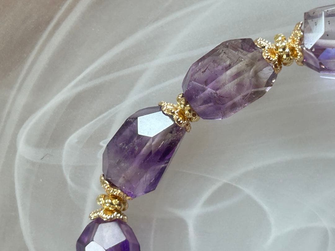 高品質スーパーセブンエレスチャルアメジストフリーフォームブレスレット