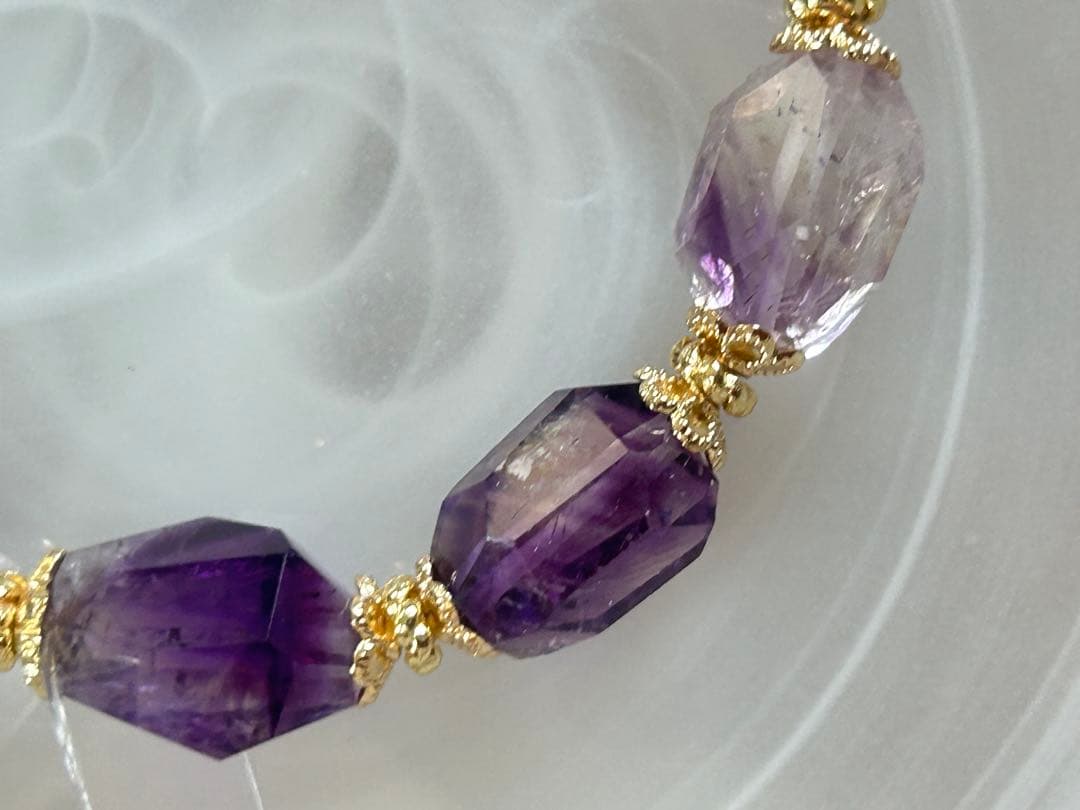 高品質スーパーセブンエレスチャルアメジストフリーフォームブレスレット
