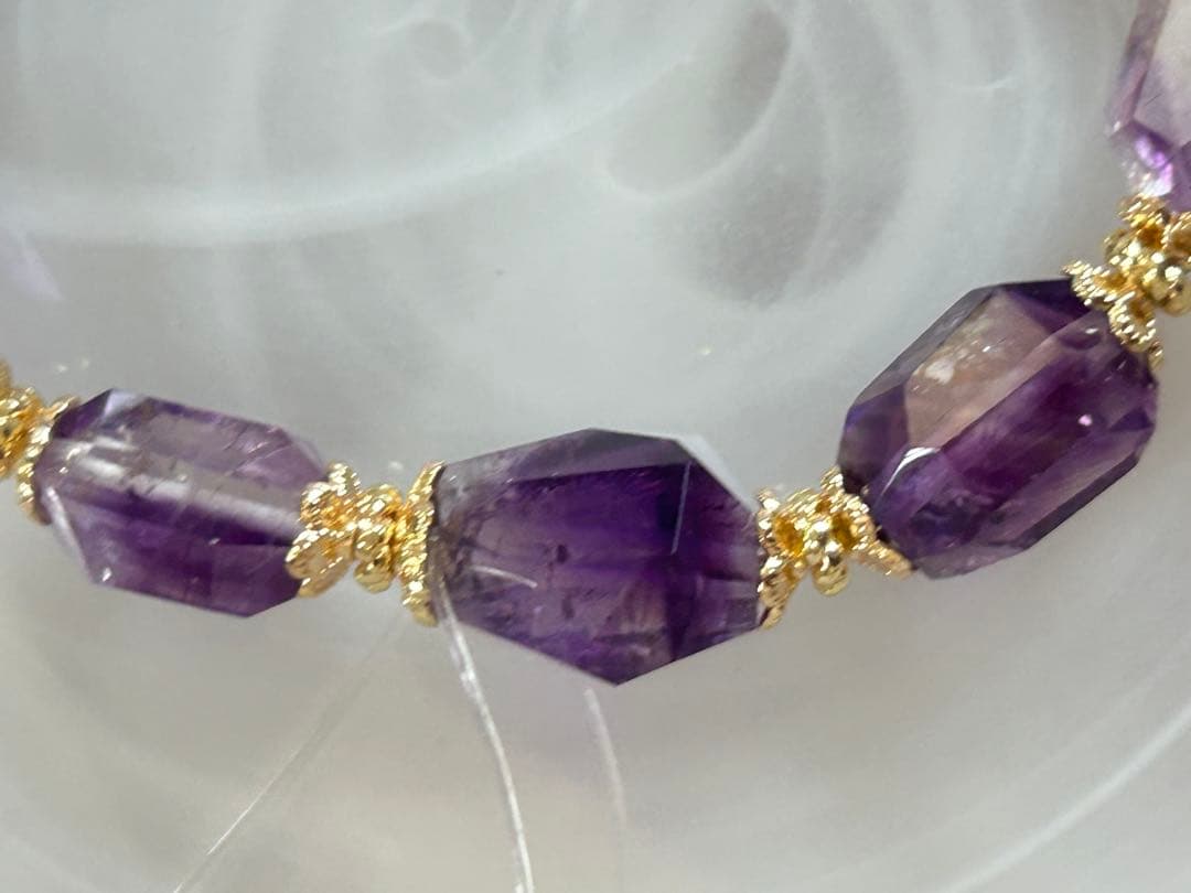 高品質スーパーセブンエレスチャルアメジストフリーフォームブレスレット