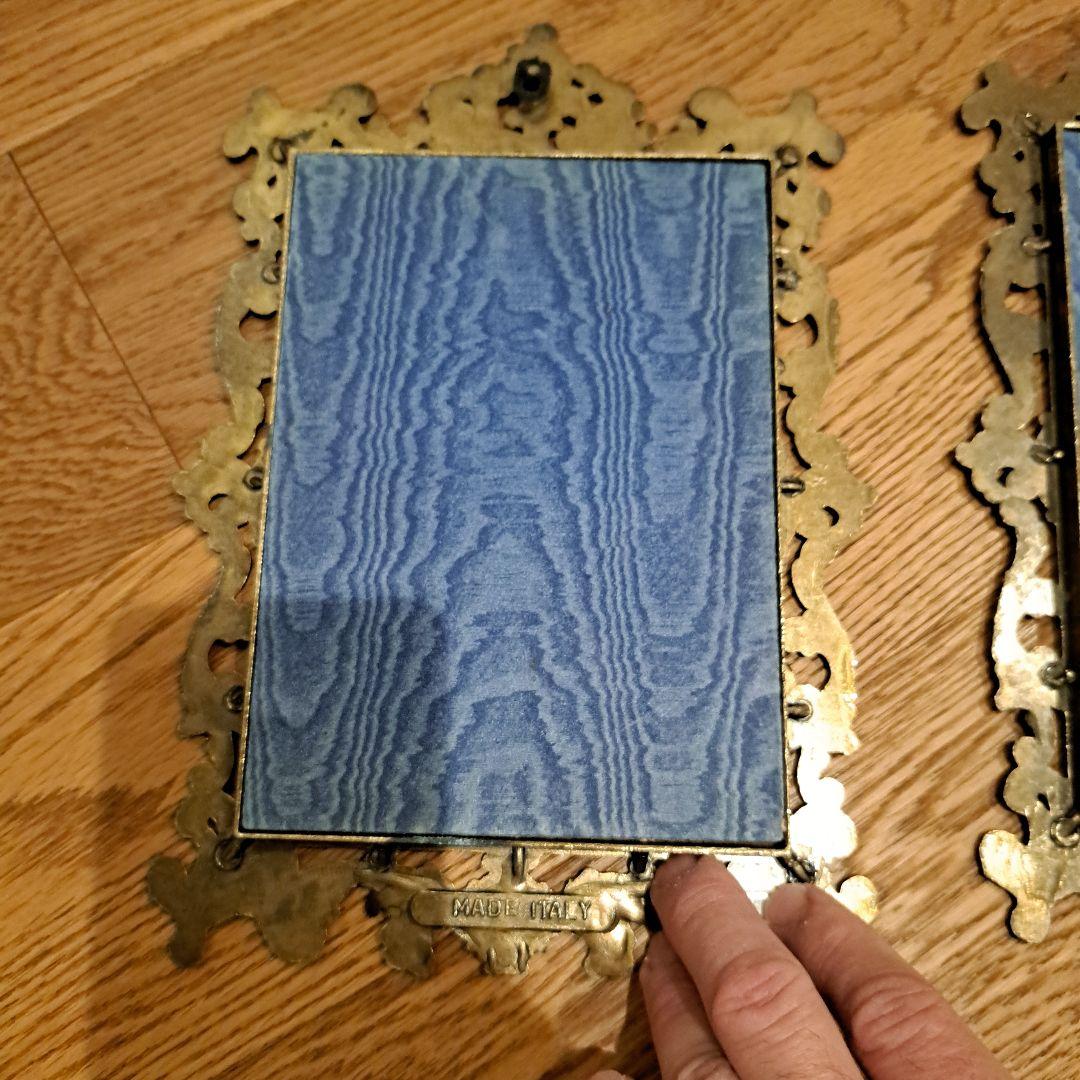 イタリア製　壁掛け布製絵画　２点セット