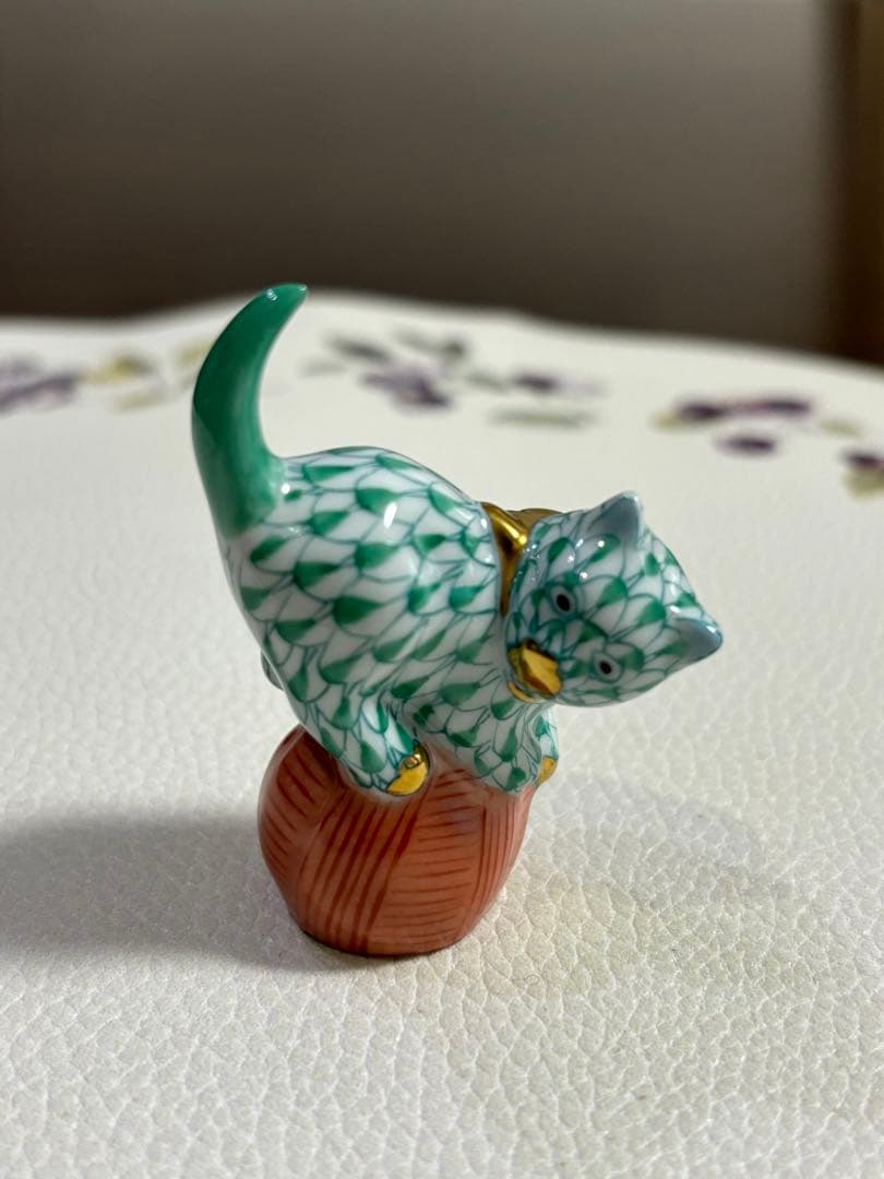 Herend ヘレンド 陶磁器 フィギュア 「玉乗り猫」 3点セット