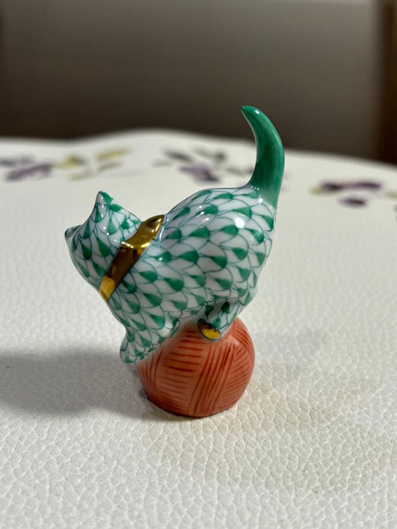 Herend ヘレンド 陶磁器 フィギュア 「玉乗り猫」 3点セット