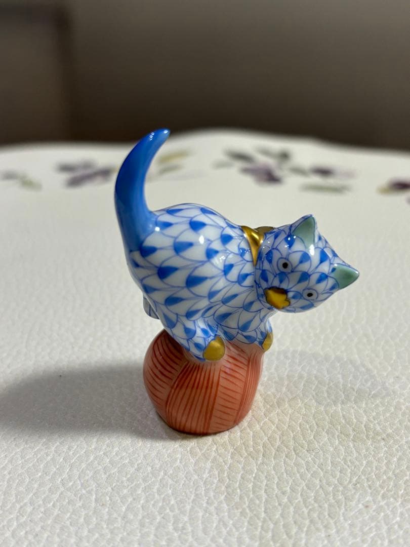 Herend ヘレンド 陶磁器 フィギュア 「玉乗り猫」 3点セット