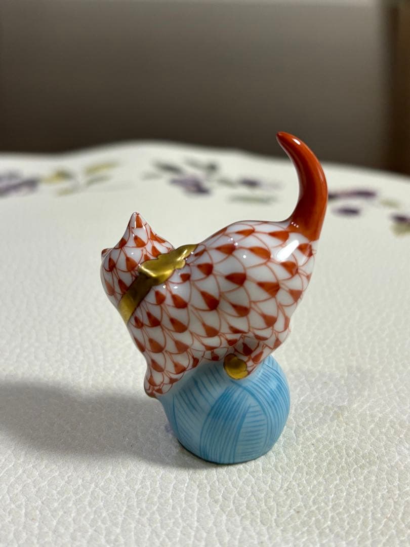 Herend ヘレンド 陶磁器 フィギュア 「玉乗り猫」 3点セット