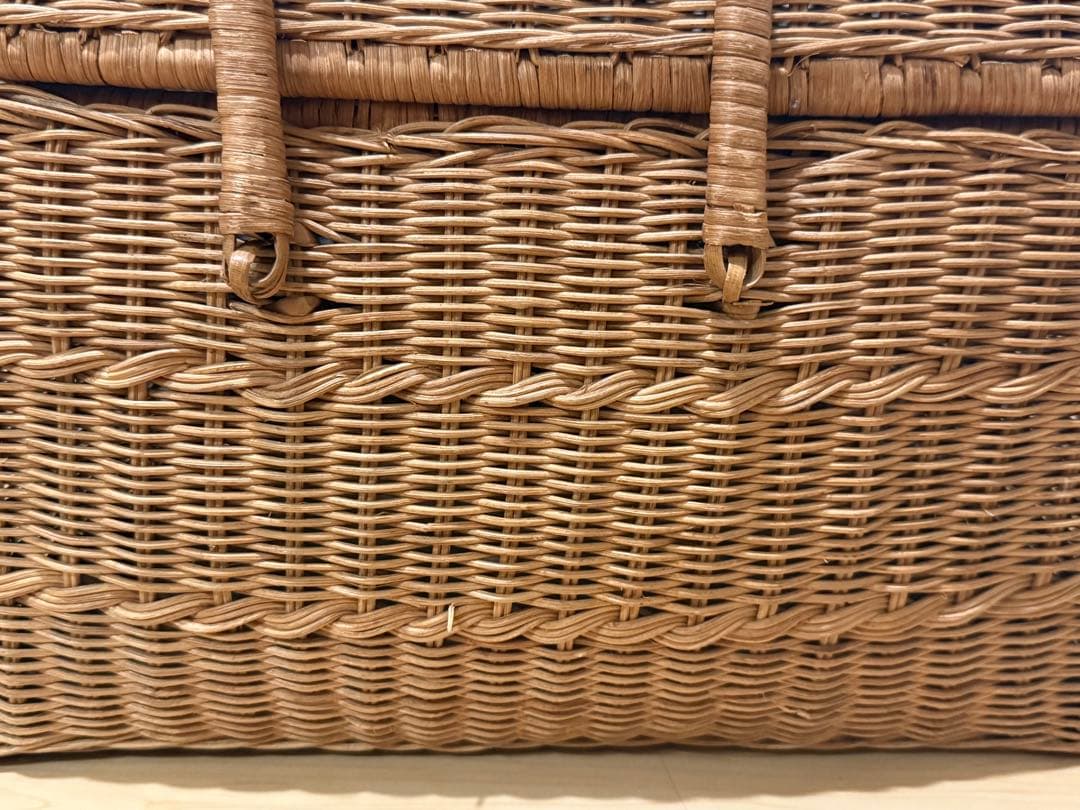 【送料込み】ラタンバスケット　カゴ　籐　ピクニックバスケット