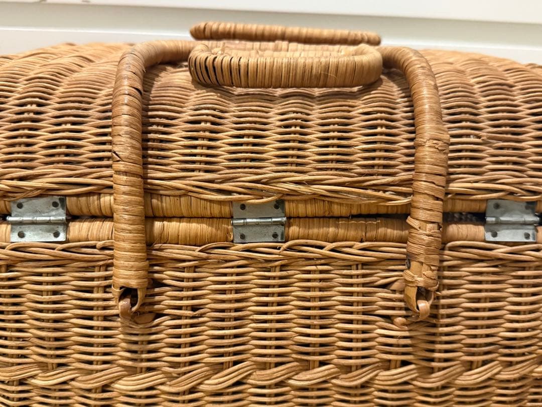 【送料込み】ラタンバスケット　カゴ　籐　ピクニックバスケット