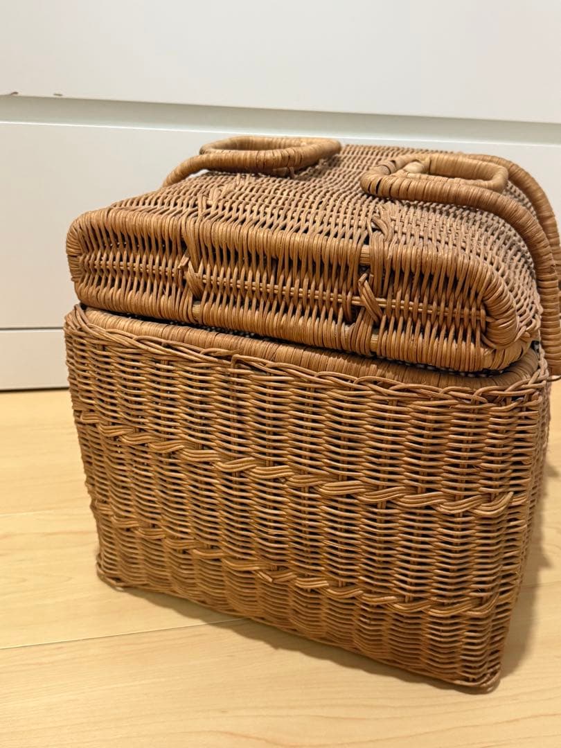 【送料込み】ラタンバスケット　カゴ　籐　ピクニックバスケット