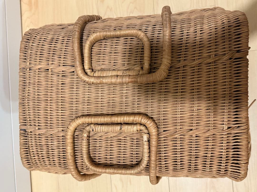 【送料込み】ラタンバスケット　カゴ　籐　ピクニックバスケット