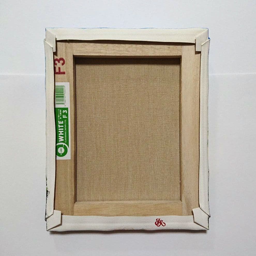 【夏空に向かって】アクリル画 F3 風景画 絵画