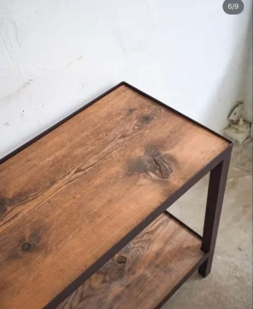 飾り棚　オープンラック　展示台　古家具　古材　アンティーク　棚　鉄