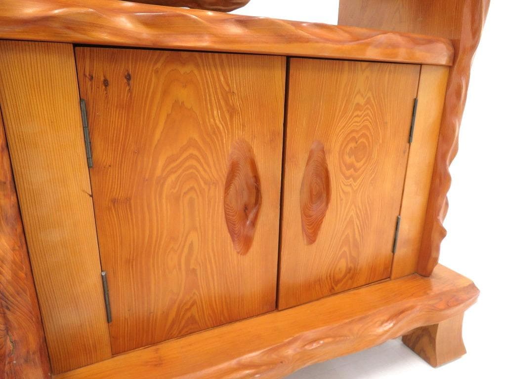 屋久杉　世界遺産　無垢材　サイドボード　飾り棚　和茶　和モダン　シェルフ