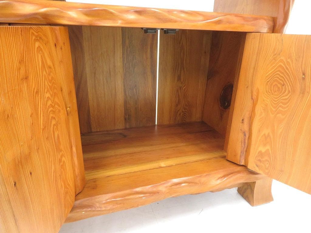 屋久杉　世界遺産　無垢材　サイドボード　飾り棚　和茶　和モダン　シェルフ