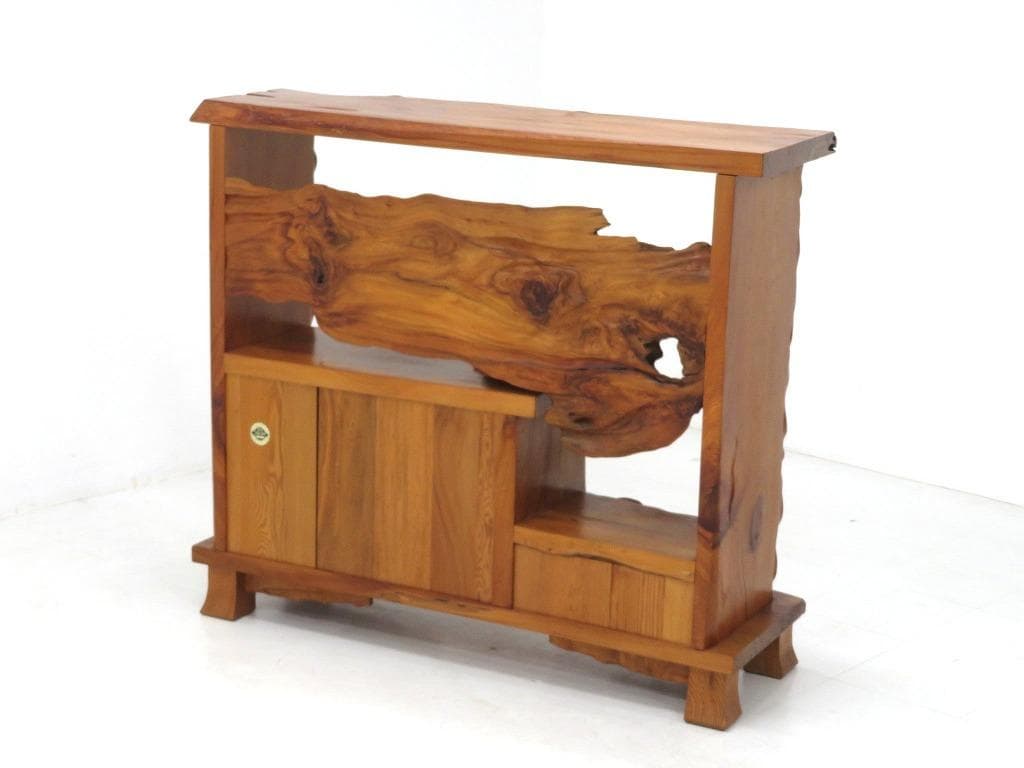 屋久杉　世界遺産　無垢材　サイドボード　飾り棚　和茶　和モダン　シェルフ