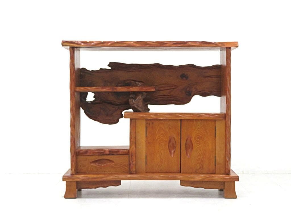 屋久杉　世界遺産　無垢材　サイドボード　飾り棚　和茶　和モダン　シェルフ