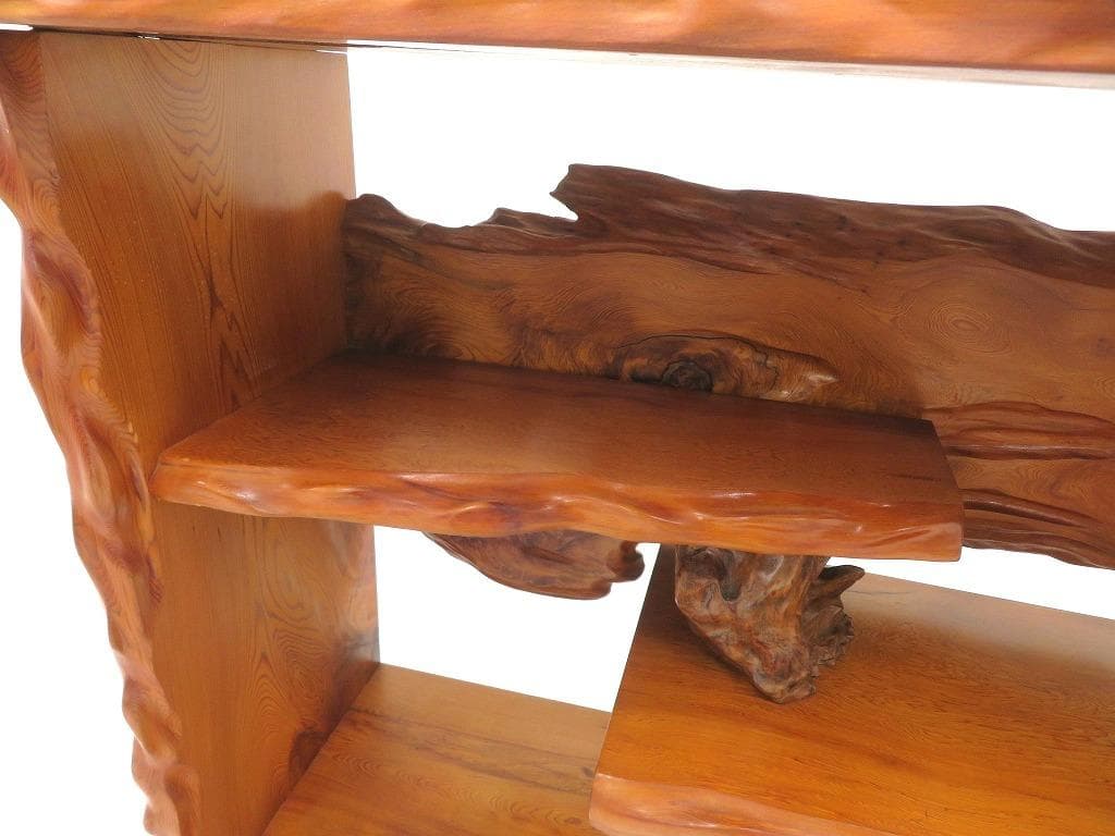 屋久杉　世界遺産　無垢材　サイドボード　飾り棚　和茶　和モダン　シェルフ