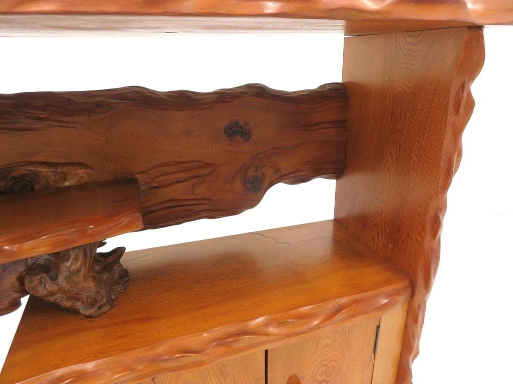 屋久杉　世界遺産　無垢材　サイドボード　飾り棚　和茶　和モダン　シェルフ