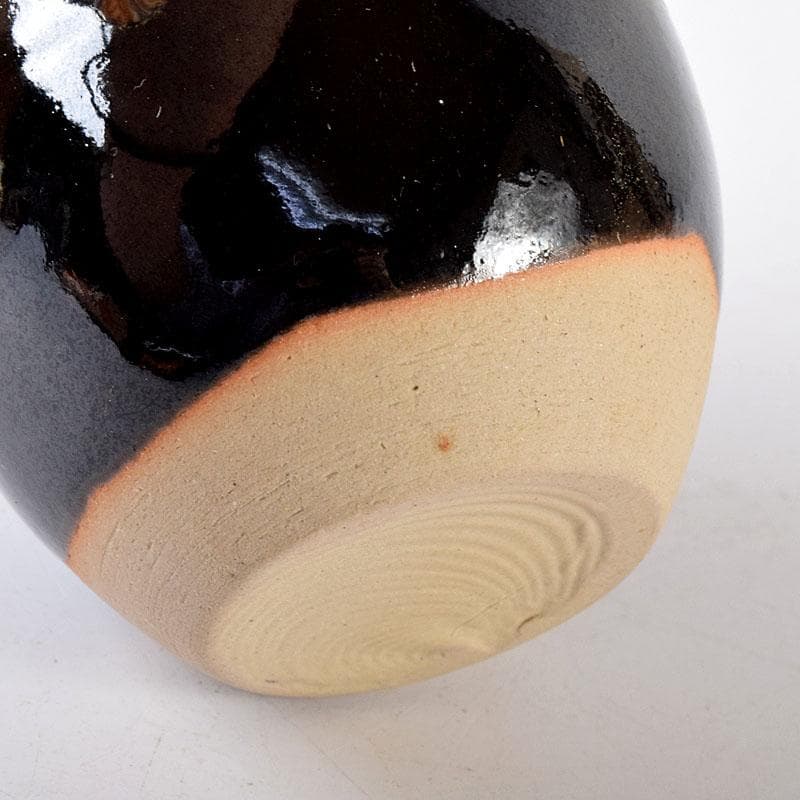 茶道具　京焼　桶谷定一作　肩衝茶入　仕覆付　共箱　V　7350