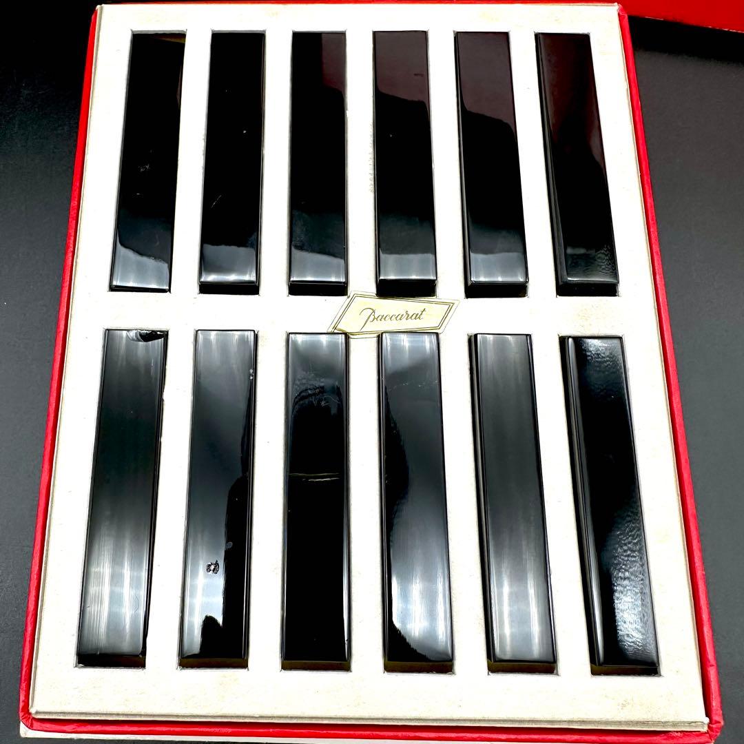 Baccarat バカラ　カトラリーレスト　ブラッククリスタル12本