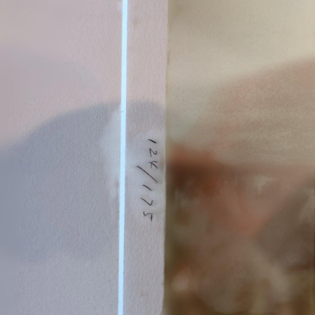 今井幸子　　リトグラフ 黄色い髪飾りの女 額縁69.5×61