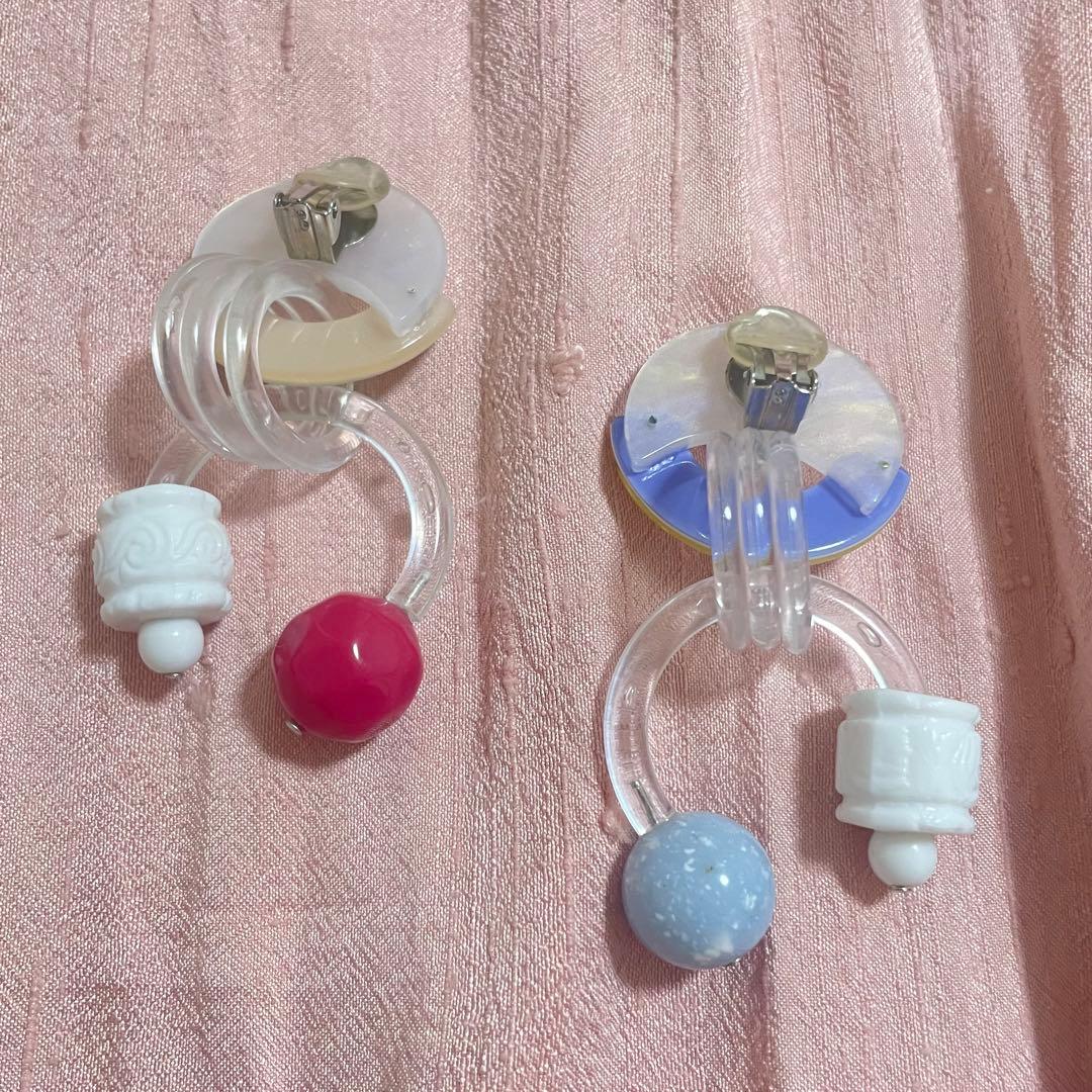 Kai bai bow! イヤリング（カラフル、クリア）