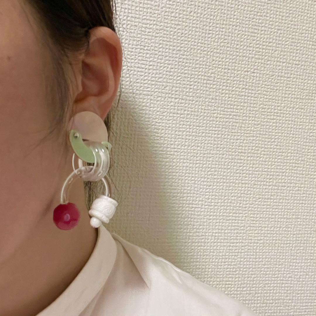 Kai bai bow! イヤリング（カラフル、クリア）