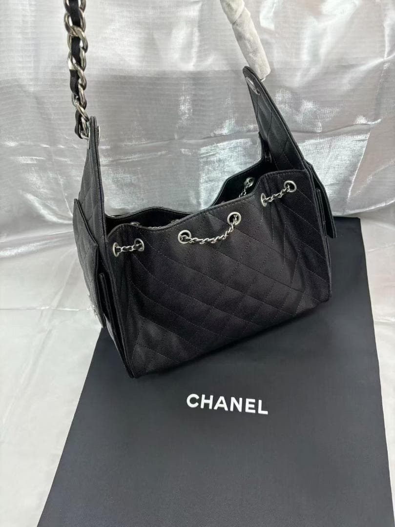 極美品 未使用 25SS ブラック キルティング バッグ~~~